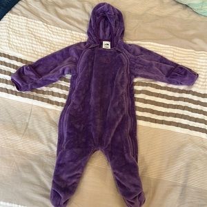 North Face fleece snowsuit 6-12 months